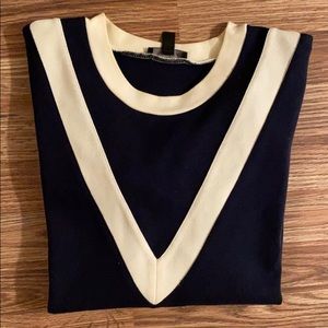 J Crew Navy Colorblock Sweatshirt